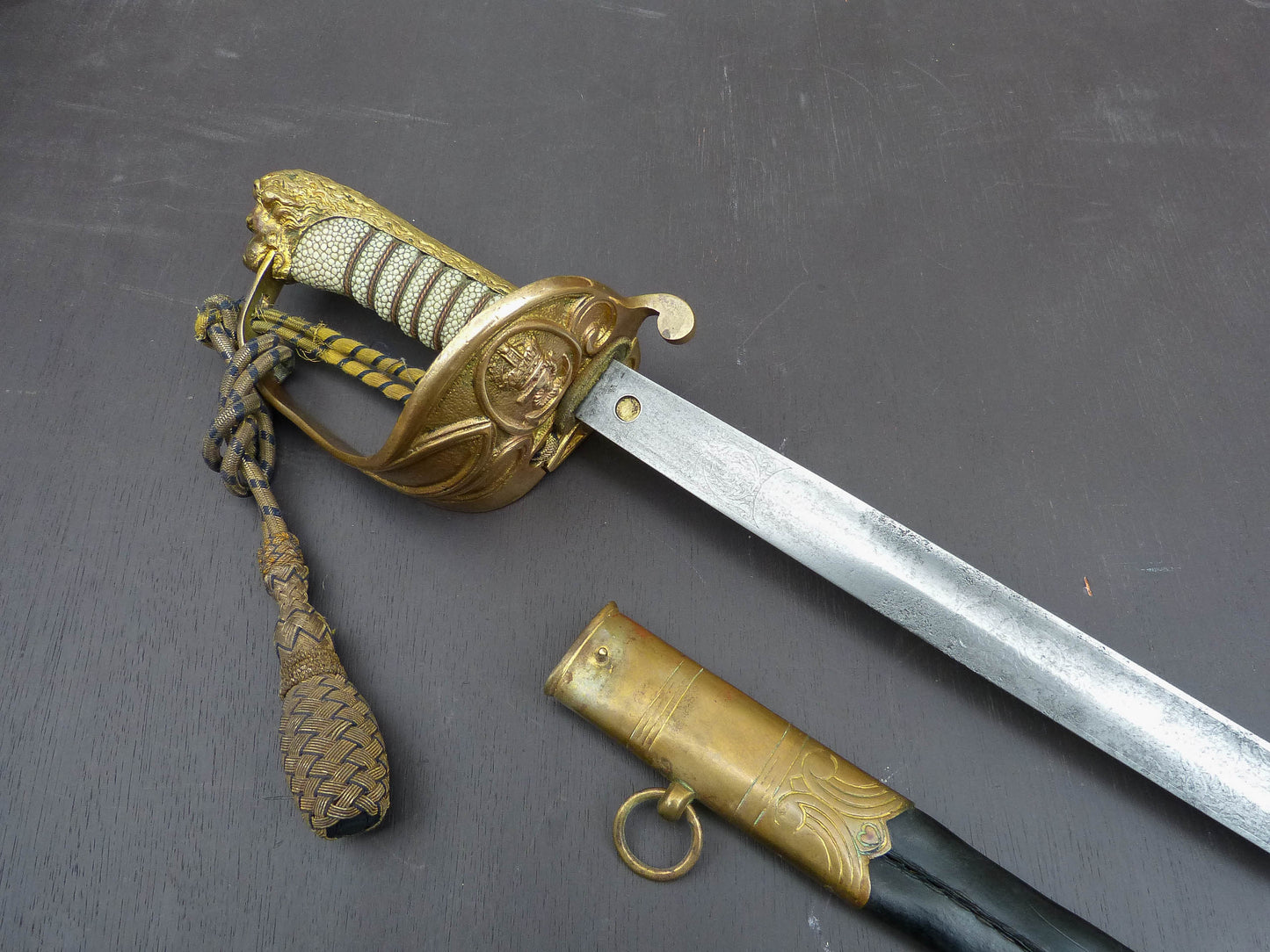 1846 Pattern Royal Navy Sword that belonged to Lt. Kenelm Bell. For sale